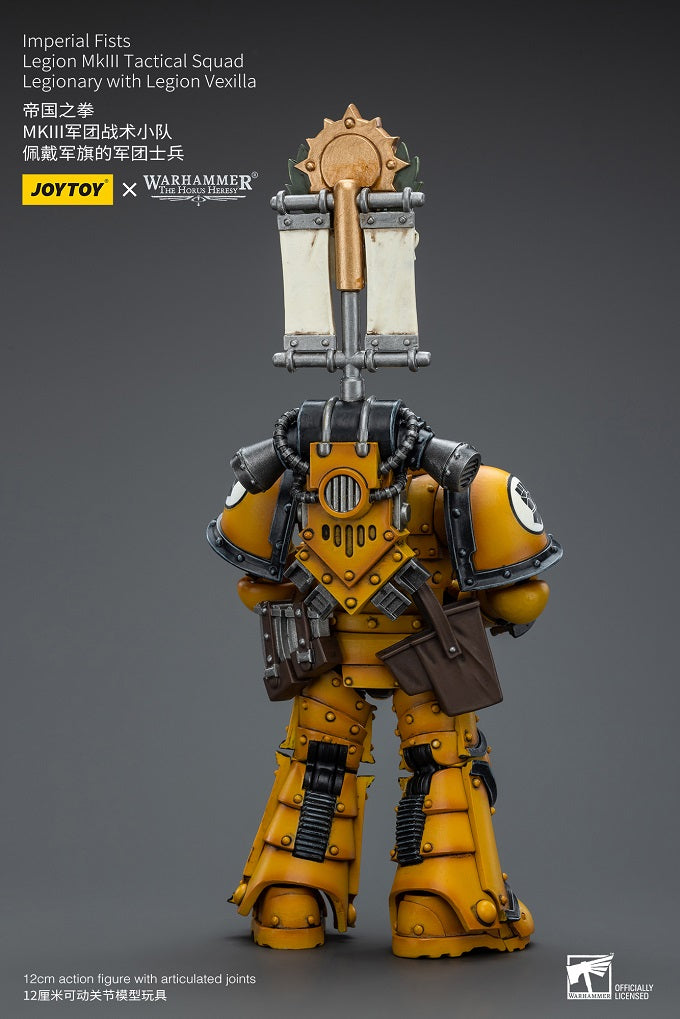 Imperial Fists Legion MkIII Tactical Squad Legionary with Legion Vexilla - Warhammer The Horus Heresy Action Figure By JOYTOY