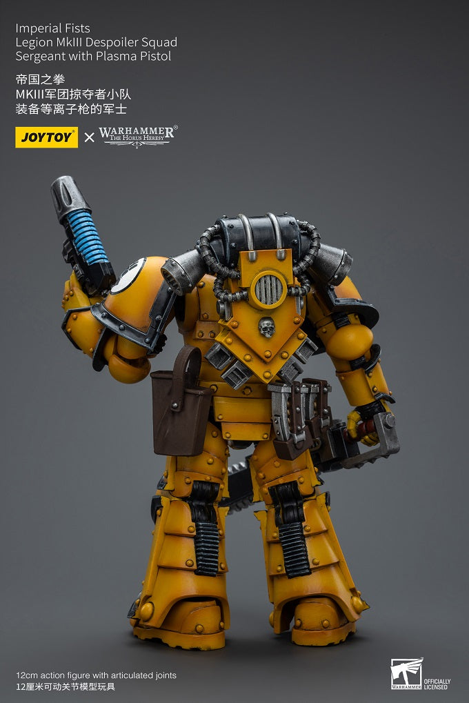 Imperial Fists Legion MkIII Despoiler Squad Sergeant with Plasma Pistol - Warhammer The Horus Heresy Action Figure By JOYTOY