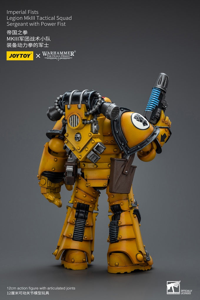 Imperial Fists Legion MkIII Tactical Squad Sergeant with Power Fist - Warhammer The Horus Heresy Action Figure By JOYTOY
