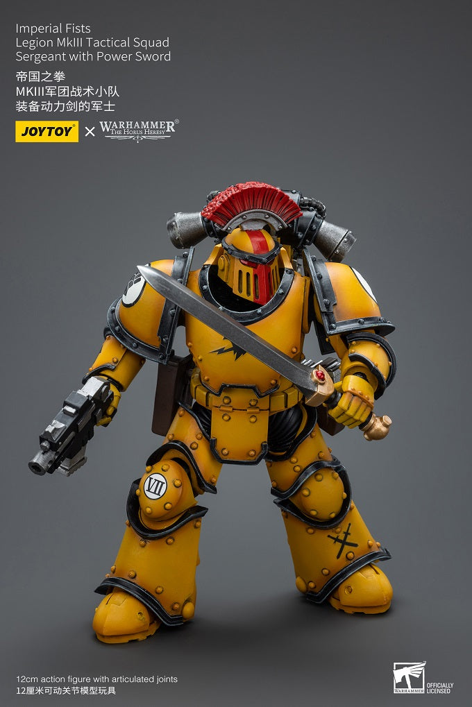 Imperial Fists Legion MkIII Tactical Squad Sergeant with Power Sword - Warhammer The Horus Heresy Action Figure By JOYTOY