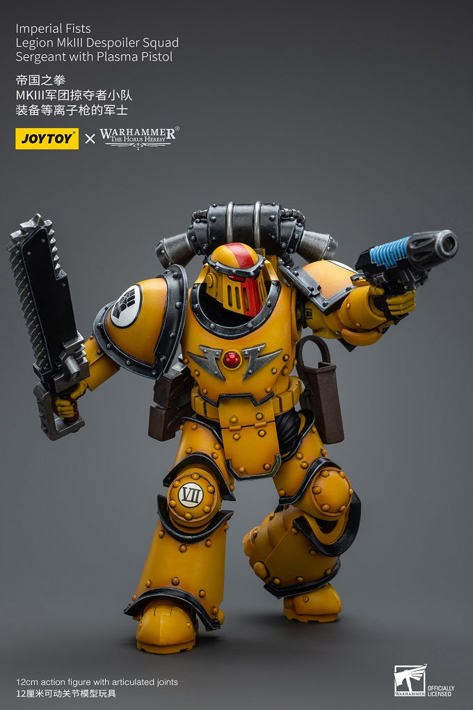 Imperial Fists Legion MkIII Despoiler Squad Sergeant with Plasma Pistol - Warhammer The Horus Heresy Action Figure By JOYTOY