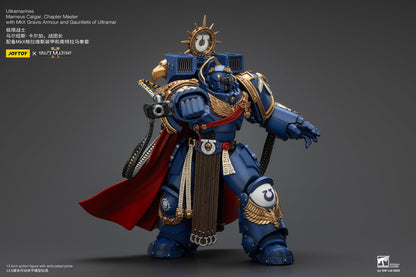 Ultramarines Marneus Calgar, Chapter Master with MKX Gravis Armour and Gauntlets of Ultramar- Warhammer SPACE MARINE II  1/18 Action Figure By JOYTOY
