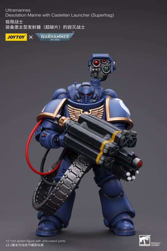 Ultramarines Desolation Marine với Castellan Launcher (Superfrag) - Mô hình hành động Warhammer 40K của JOYTOY 