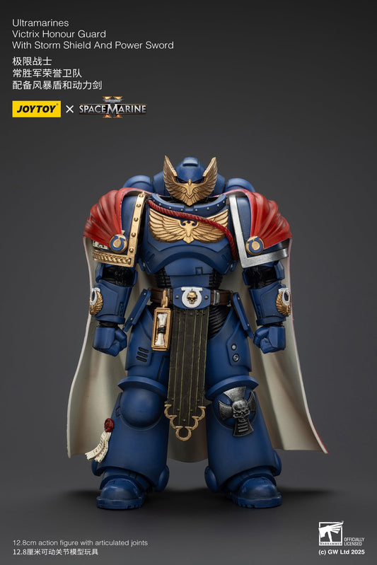 Ultramarines Victrix Honour Guard with Storm Shield And Power Sword - Warhammer SPACE MARINE II  1/18 Action Figure By JOYTOY