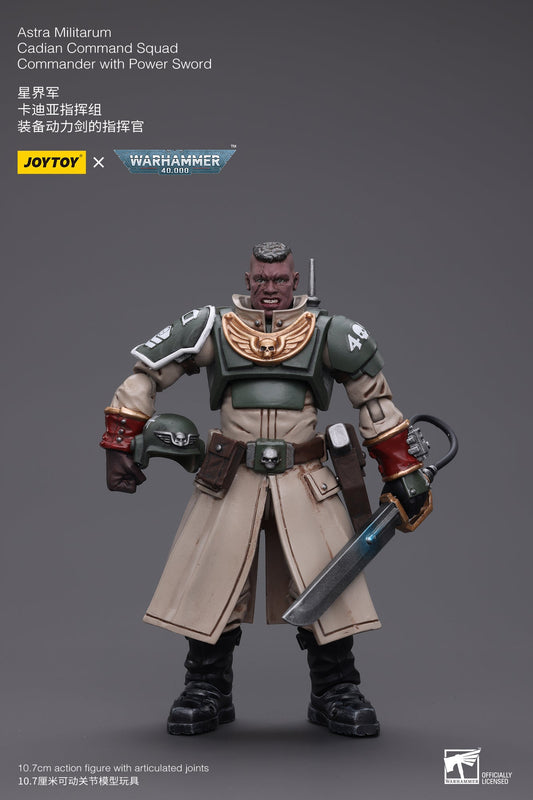 Astra Militarum Cadian Command Squad Commander with Power Sword - Warhammer 40K Action Figure By JOYTOY