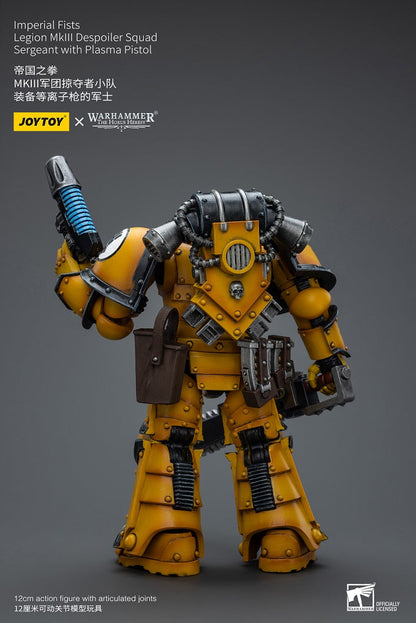 Imperial Fists Legion MkIII Despoiler Squad Sergeant với Súng lục Plasma - Mô hình hành động Warhammer The Horus Heresy của JOYTOY