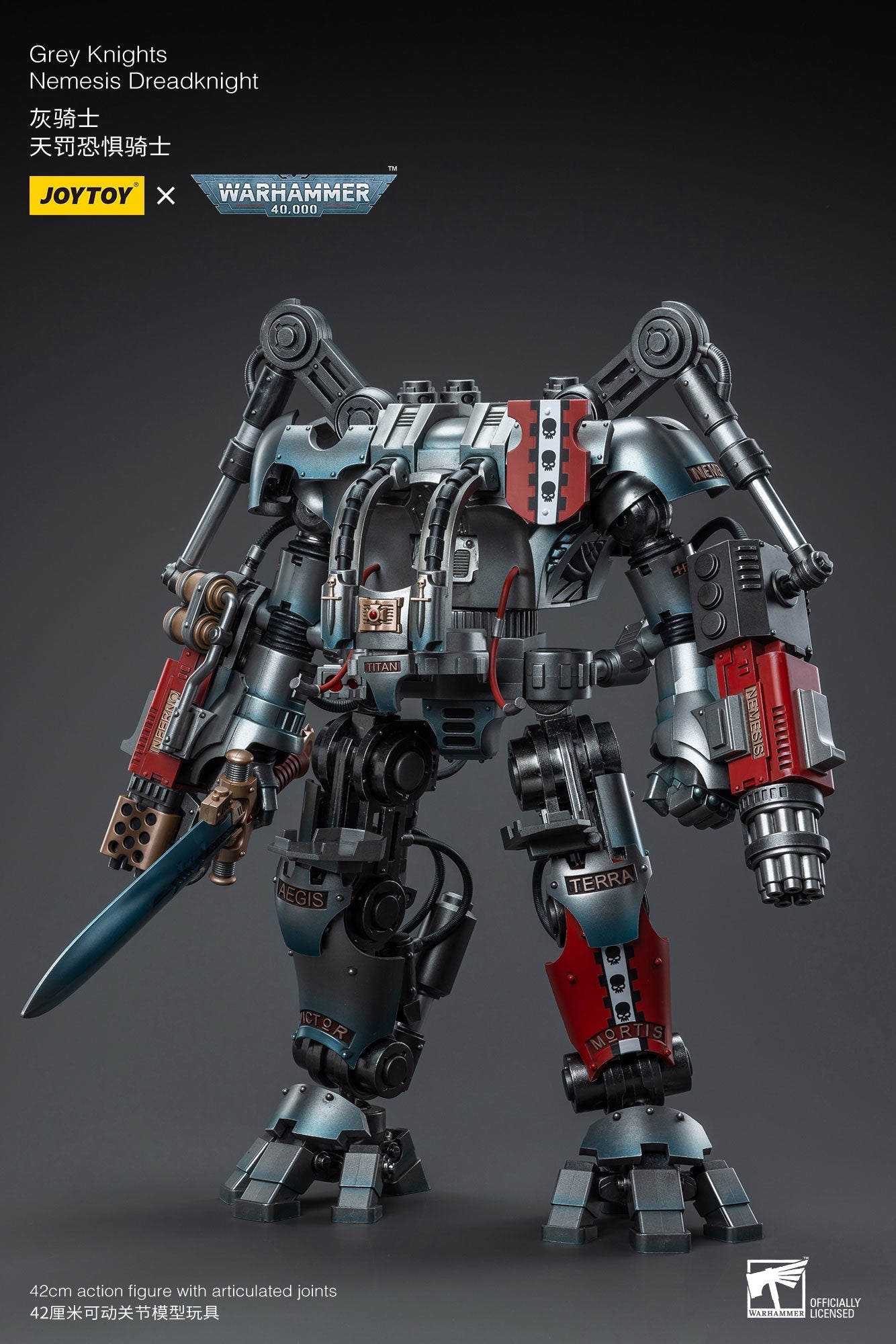 (Hiếm) Grey Knights Nemesis Dreadknight - Mô hình hành động Warhammer 40K của JOYTOY
