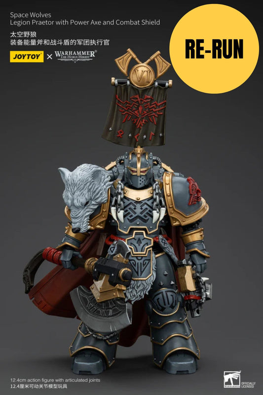 (RE-RUN) Space Wolves Legion Praetor with Power Axe and Combat Shield Warhammer "The Horus Heresy" 1/18 Action Figure By JOYTOY