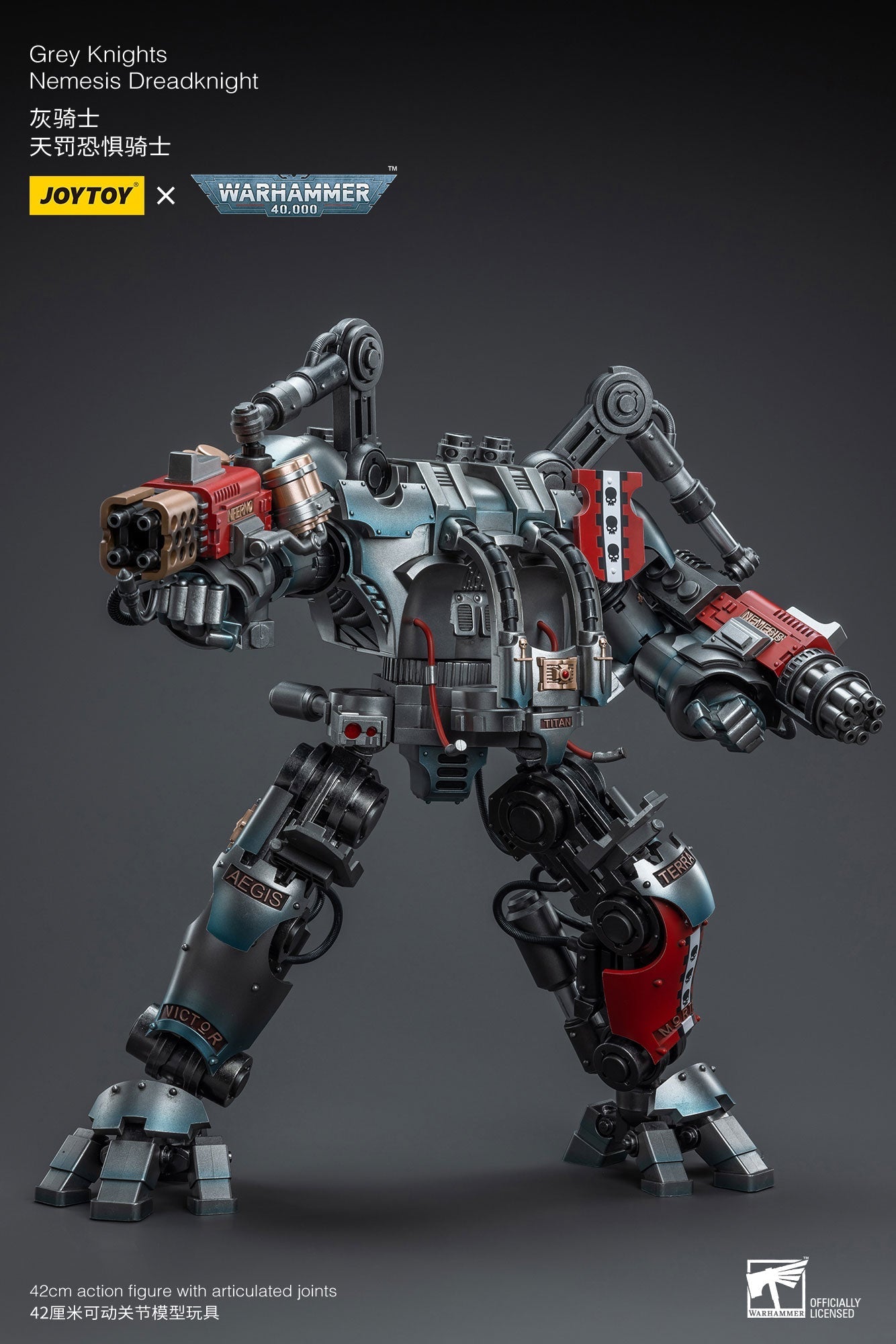 (Hiếm) Grey Knights Nemesis Dreadknight - Mô hình hành động Warhammer 40K của JOYTOY