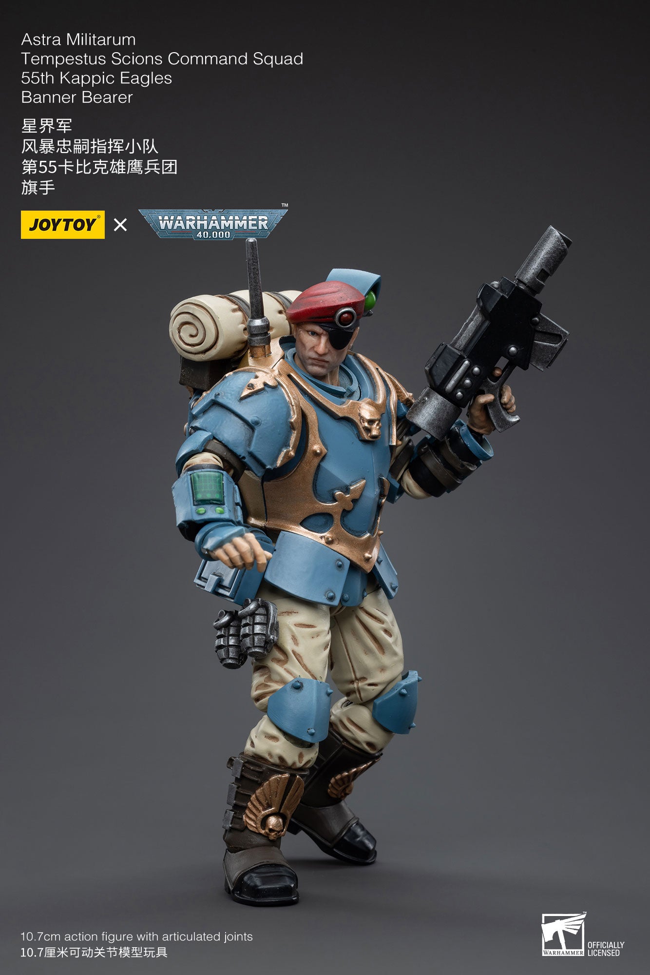Astra Militarum Tempestus Scions Command Squad 55th Kappic Eagles Banner Bearer - Warhammer 40K Action Figure By JOYTOY