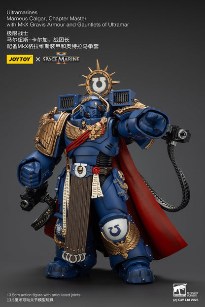 Ultramarines Marneus Calgar, Chapter Master with MKX Gravis Armour and Gauntlets of Ultramar- Warhammer SPACE MARINE II  1/18 Action Figure By JOYTOY