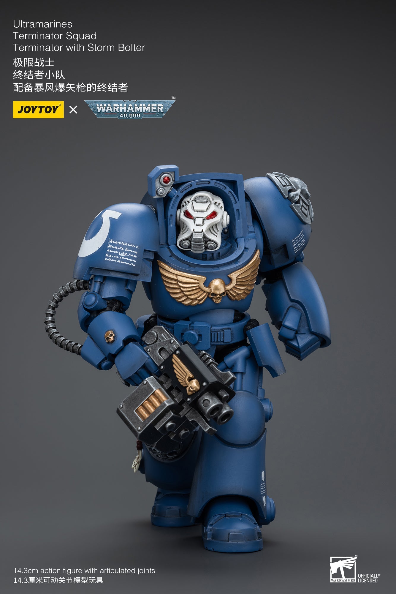 Ultramarines Terminator Squad Terminator with Storm Bolter- Warhammer 40K Action Figure By JOYTOY