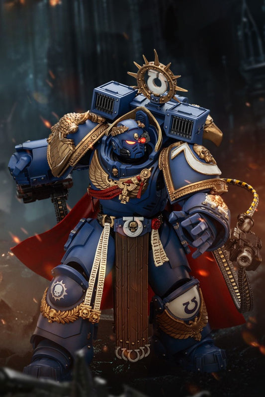 Ultramarines Marneus Calgar, Chapter Master with MKX Gravis Armour and Gauntlets of Ultramar- Warhammer SPACE MARINE II  1/18 Action Figure By JOYTOY