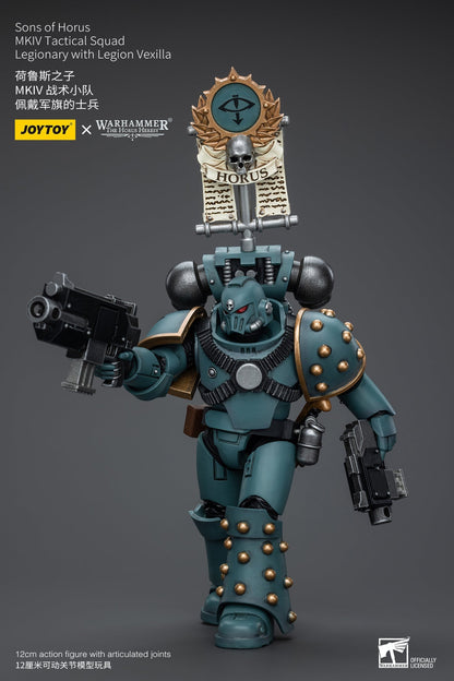 Sons of Horus MKIV Tactical Squad Legionary with Legion Vexilla - Warhammer "The Horus Heresy"Action Figure By JOYTOY