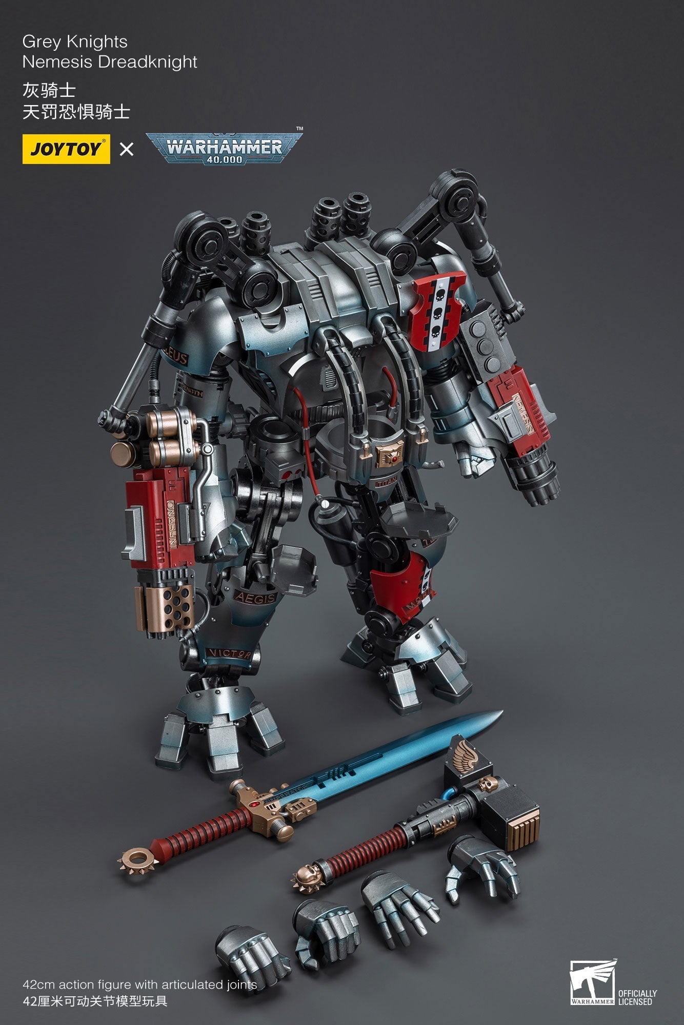 (Hiếm) Grey Knights Nemesis Dreadknight - Mô hình hành động Warhammer 40K của JOYTOY