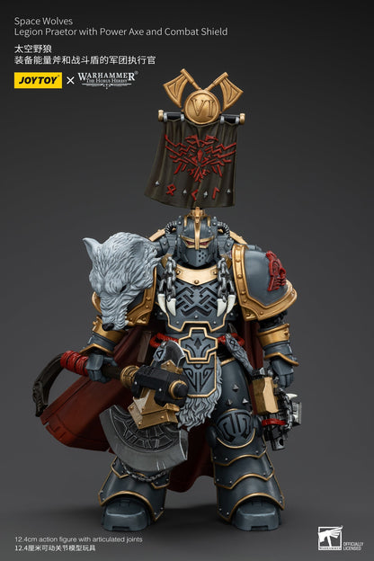 (RE-RUN) Space Wolves Legion Praetor with Power Axe and Combat Shield Warhammer "The Horus Heresy" 1/18 Action Figure By JOYTOY