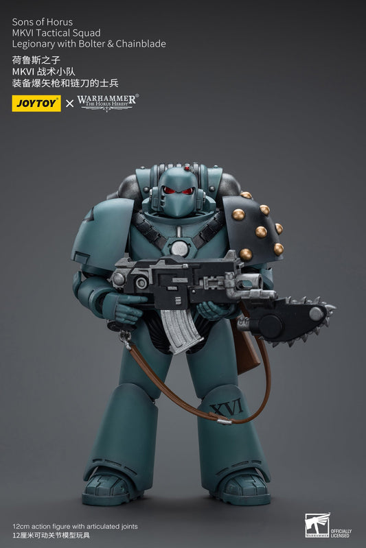 Sons of Horus MKVI Tactical Squad Legionary with Bolter & Chainblade - Warhammer "The Horus Heresy"Action Figure By JOYTOY